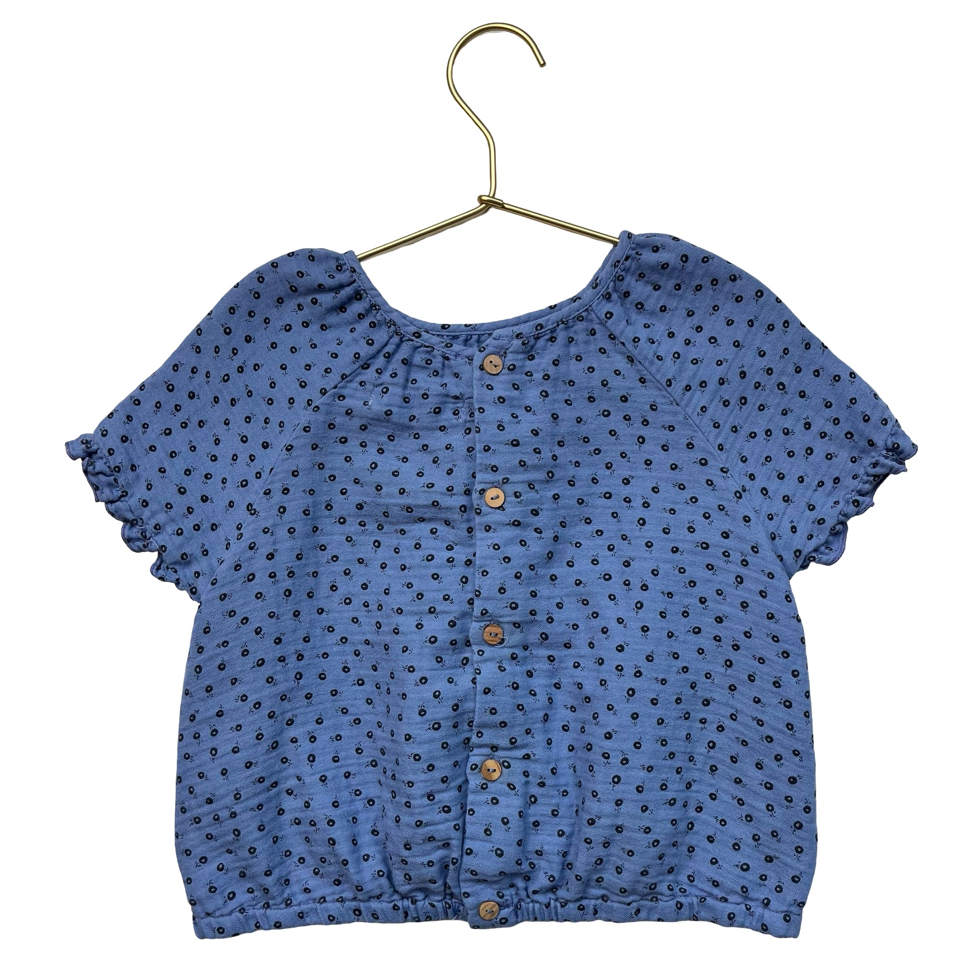 Zara Purple & Black Flower Print Top - Size 3-4