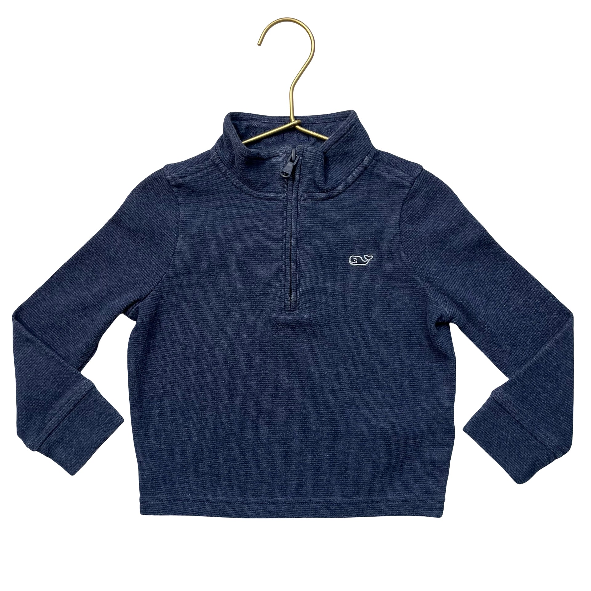 Vineyard Vines Navy Striped Quarter-Zip Pullover - Size 2T