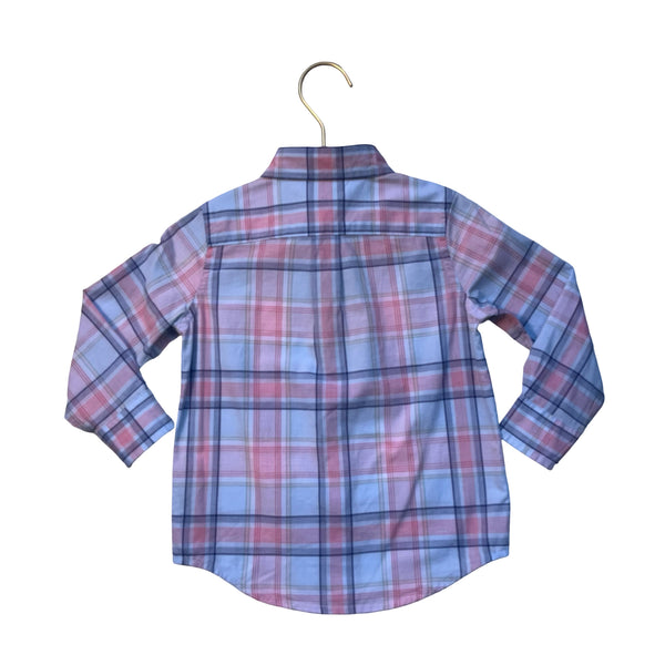 Janie and Jack Light Blue & Pastel Button Down Shirt - Size 18-24 Mo