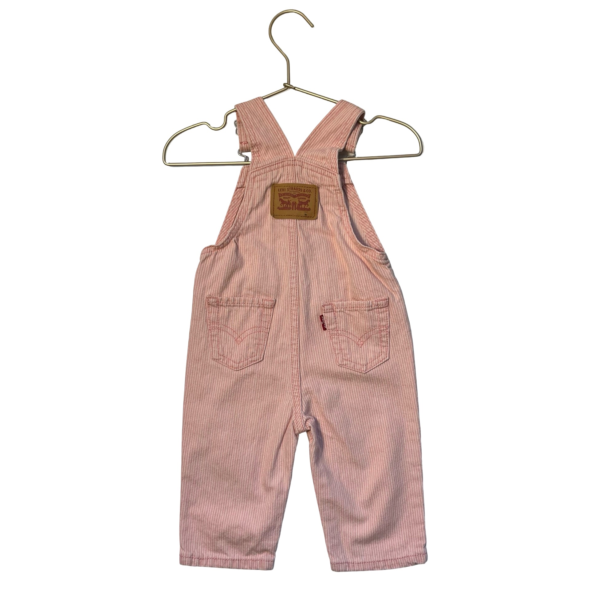 Levi's Pink Striped Denim Overalls - Size 9 Mo