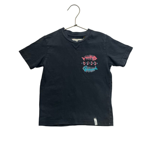 Critical Slide Dark Gray Fish Bone Graphic T-Shirt - Size 4