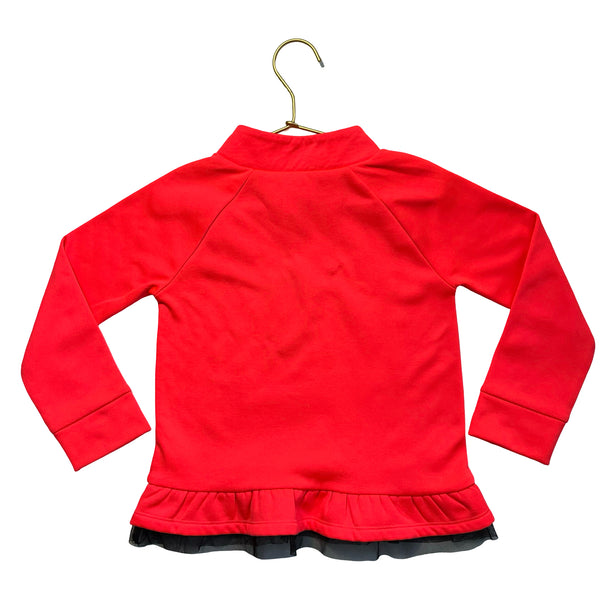 Adidas Neon Coral Sweatshirt, Black Tulle Trim - Size 4T