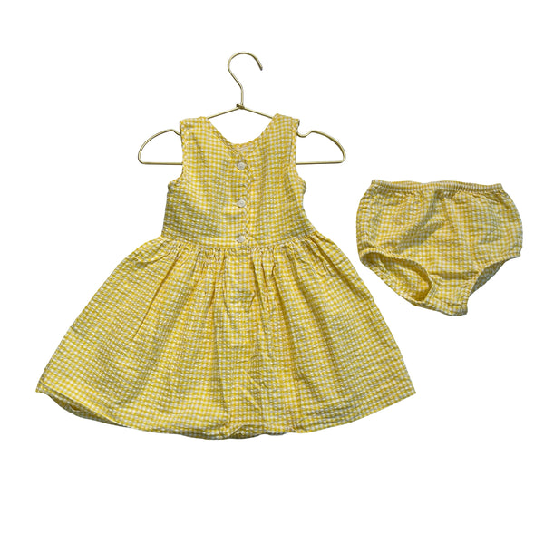 Ralph Lauren Yellow Check Seersucker Dress & Bloomers - Size 18 Mo
