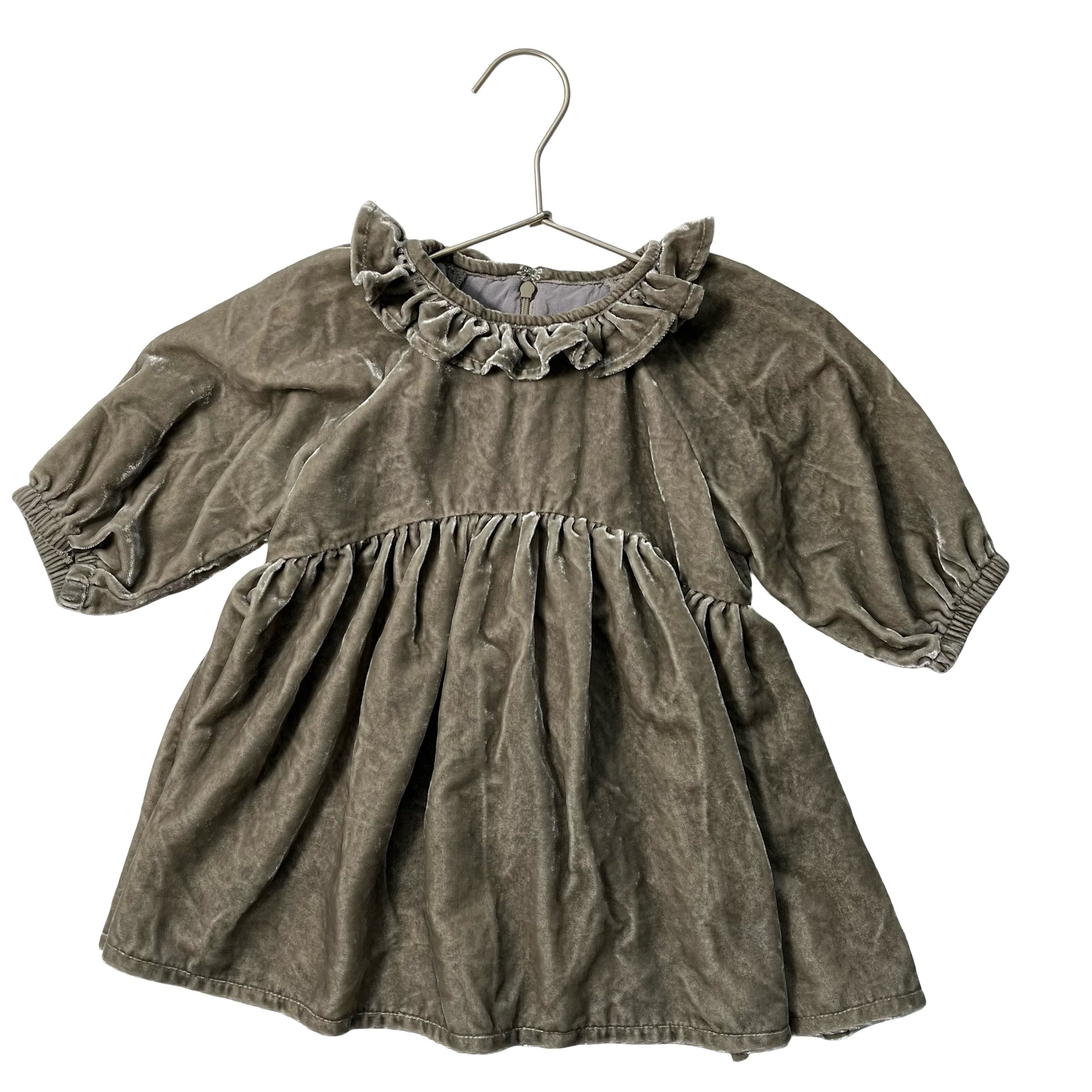 Noralee Sage Green Crushed Velvet Dress - Size 2