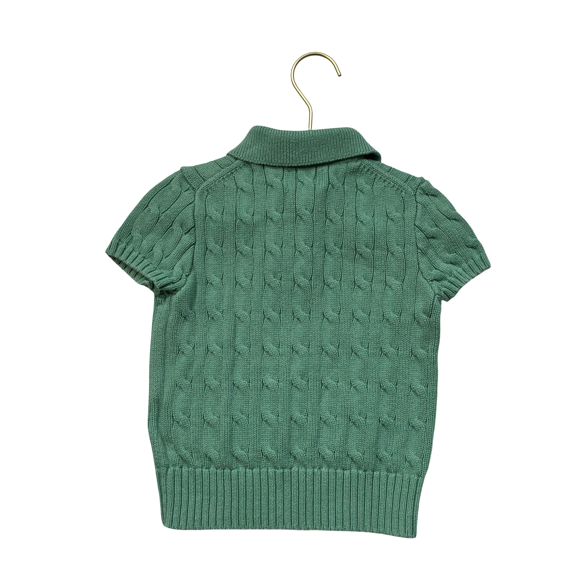 Polo Ralph Lauren Green Cotton Cable Knit Polo Shirt - Size 4T
