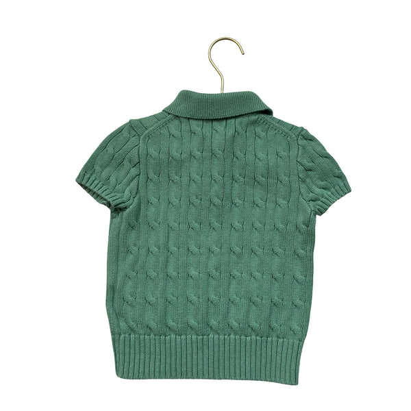 Polo Ralph Lauren Green Cotton Cable Knit Polo Shirt - Size 4T