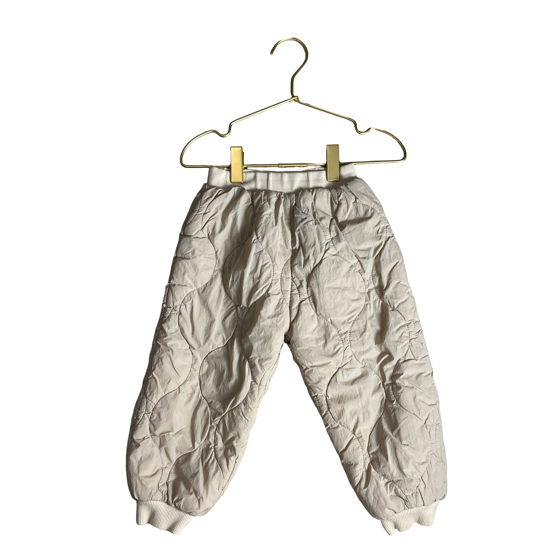 Zara Ivory Quilted Joggers - Size 2/3