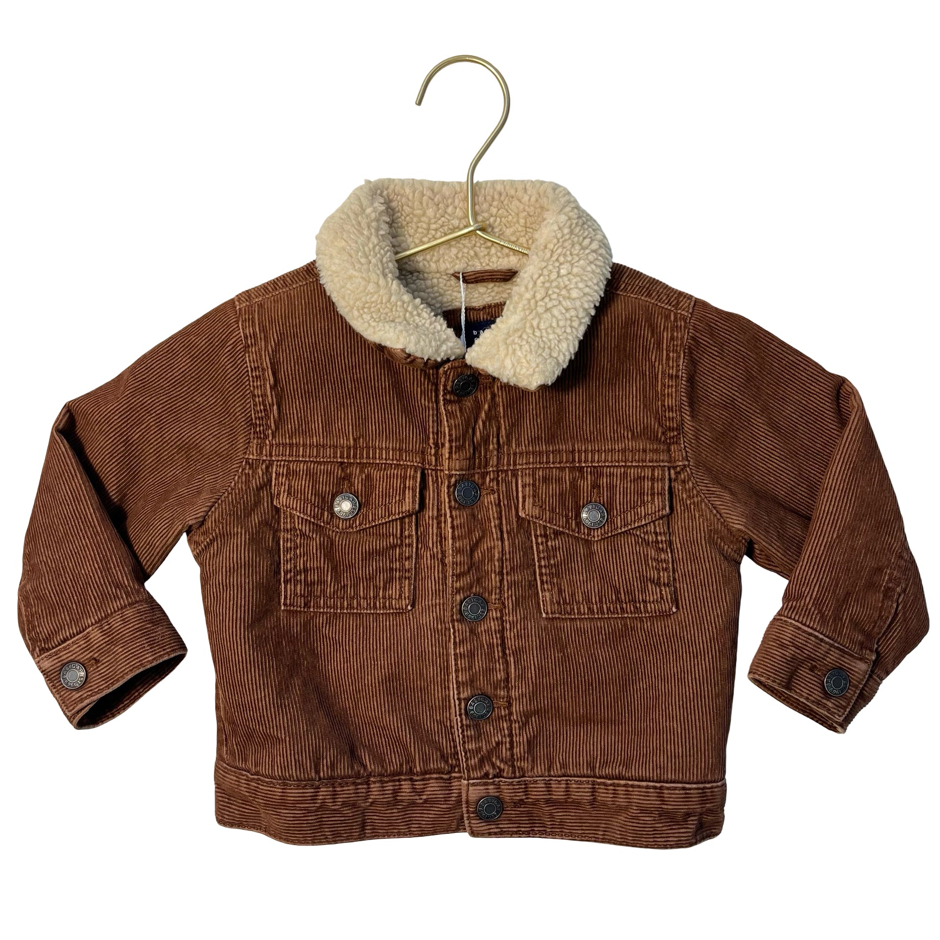 Baby Gap Sherpa-Lined Brown Corduroy Jacket - Size 18-24 Mo