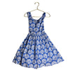 Mini Boden Blue & White Shell Print Dress - Size 5-6Y