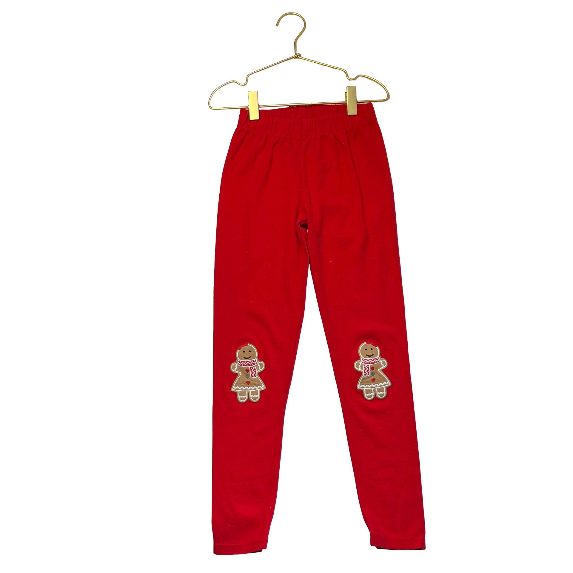 Gymboree Red Gingerbread Applique Leggings - Size 7