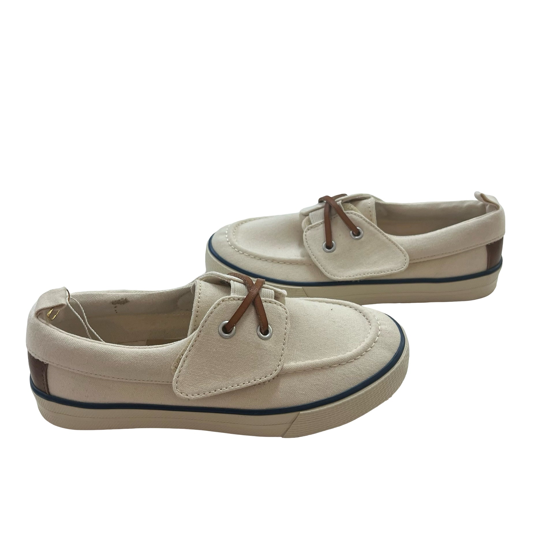 Gymboree Ivory Canvas Boat Shoe Sneakers - Size 1Y Big Kid