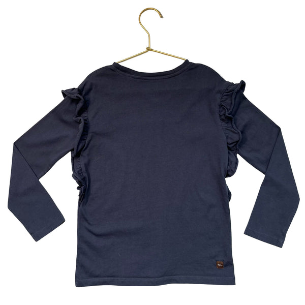 Tea Collection Navy Ruffle Top - Size 7
