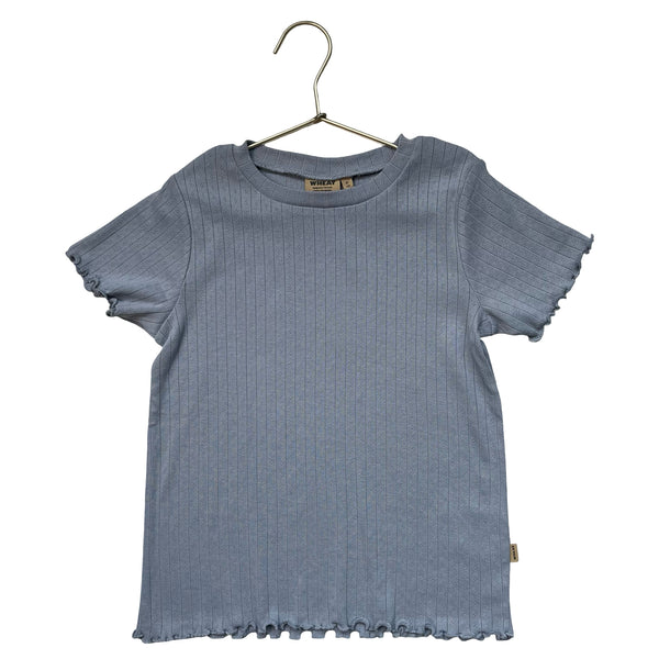 Wheat Light Blue Pointelle T-Shirt - Size 8Y