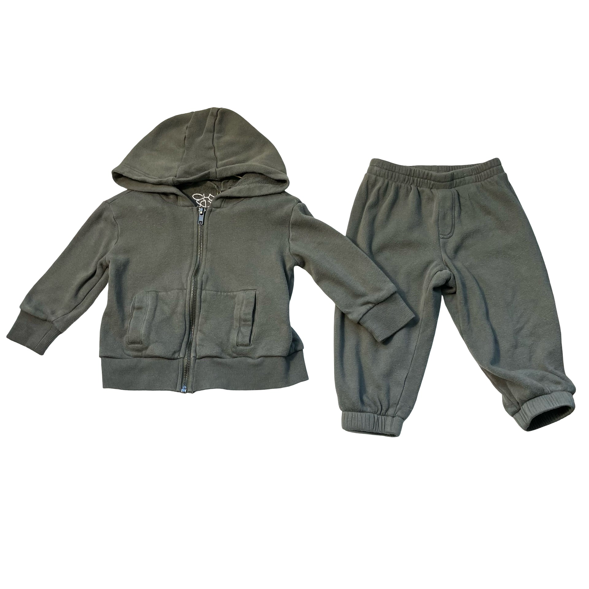 Chaser Green Joggers & Zip-Up Hoodie Set - Size 2