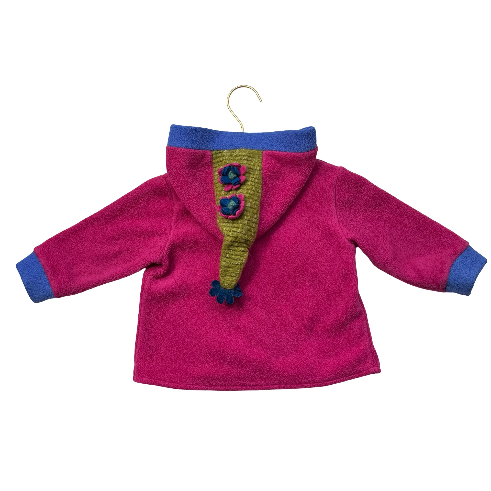 Kookooshka Pink & Purple Fleece & Felt Flower Jacket - Size 2