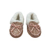 Crewcuts Pink Glitter Faux Fur Lined Slippers -  Size 1Y Big Kid