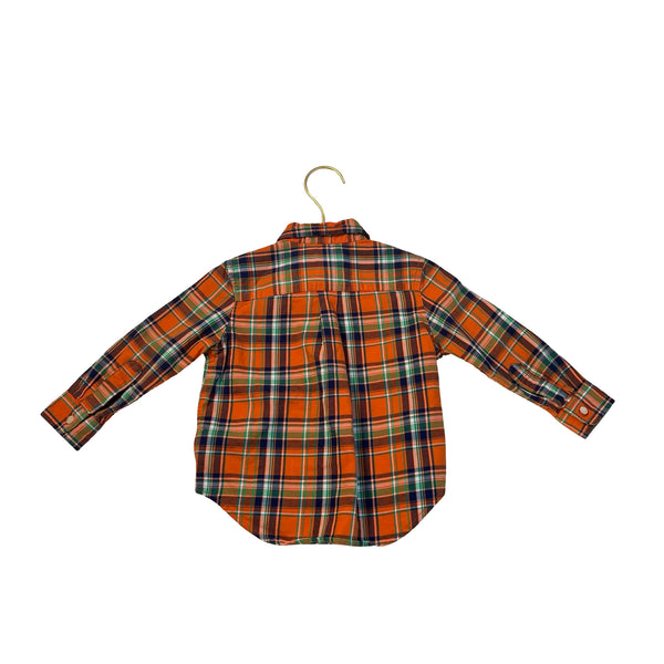 Ralph Lauren Orange, Green, Blue Plaid Button Down Shirt - Size 18 Mo