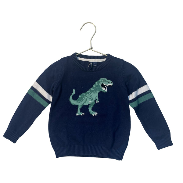 Janie and Jack Navy Dinosaur Sweater - Size 2T