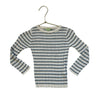 FUB Ivory & Blue Striped Ribbed Lightweight Cotton Sweater - Size 2Y