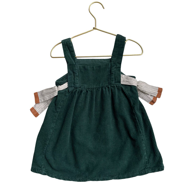 Zara Green Corduroy Overall Dress - Size 2-3