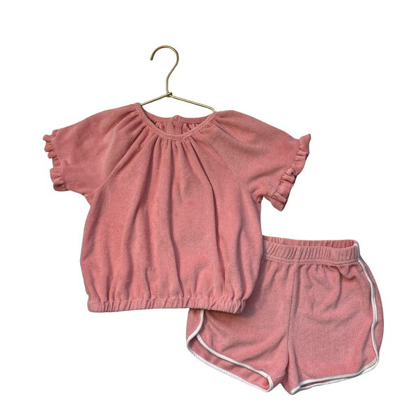 Vignette Peach Terry Top & Shorts Set - Size 5Y