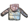 Baby Gap Sherpa-Lined Silver, Pink, Plum Metallic Hooded Winter Jacket - Size 2
