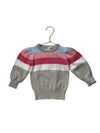 Janie and Jack Gray & Pastel Striped Cotton Sweater - Size 18-24 Mo