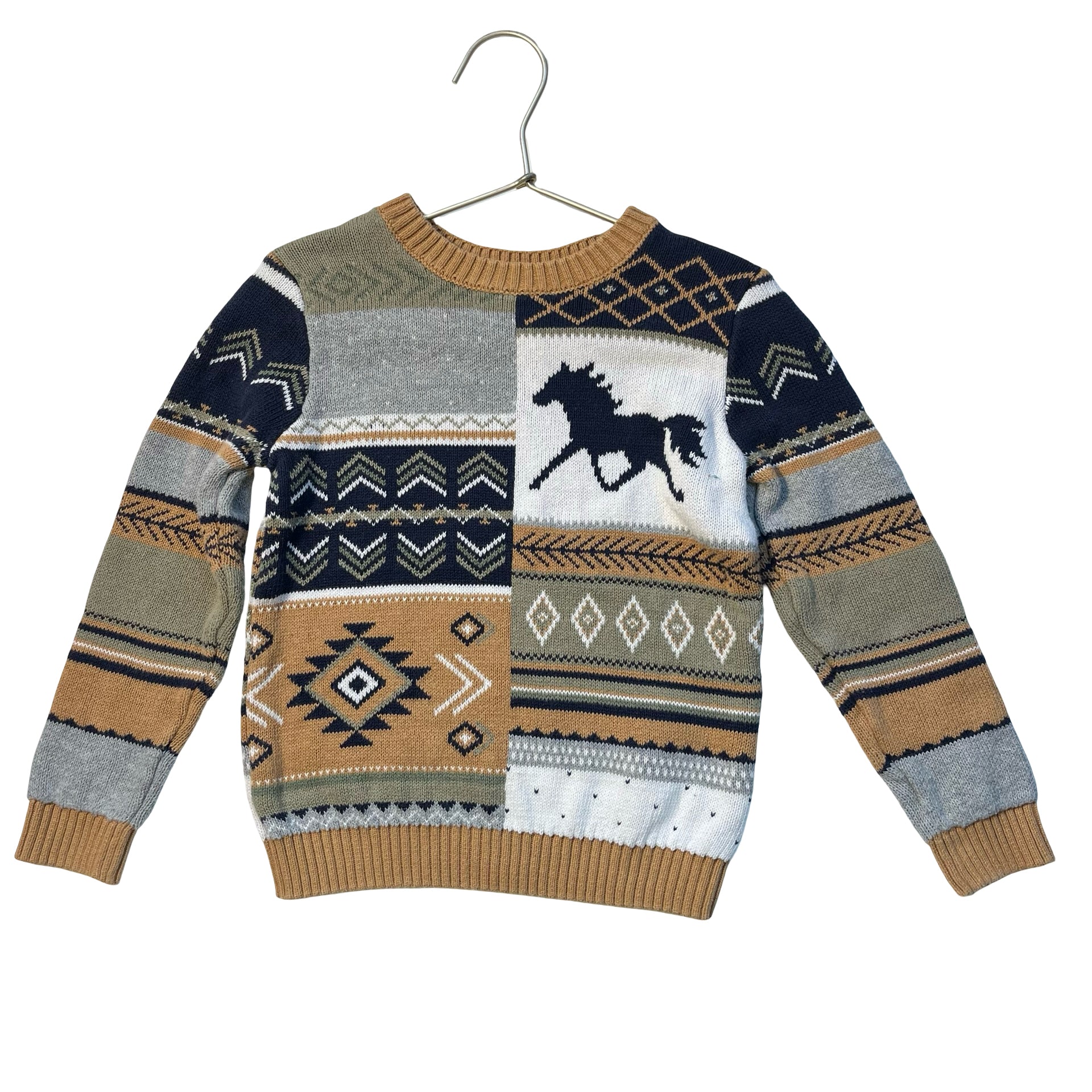 Gymboree Horse & Mixed Pattern Cotton Sweater - Size 4T