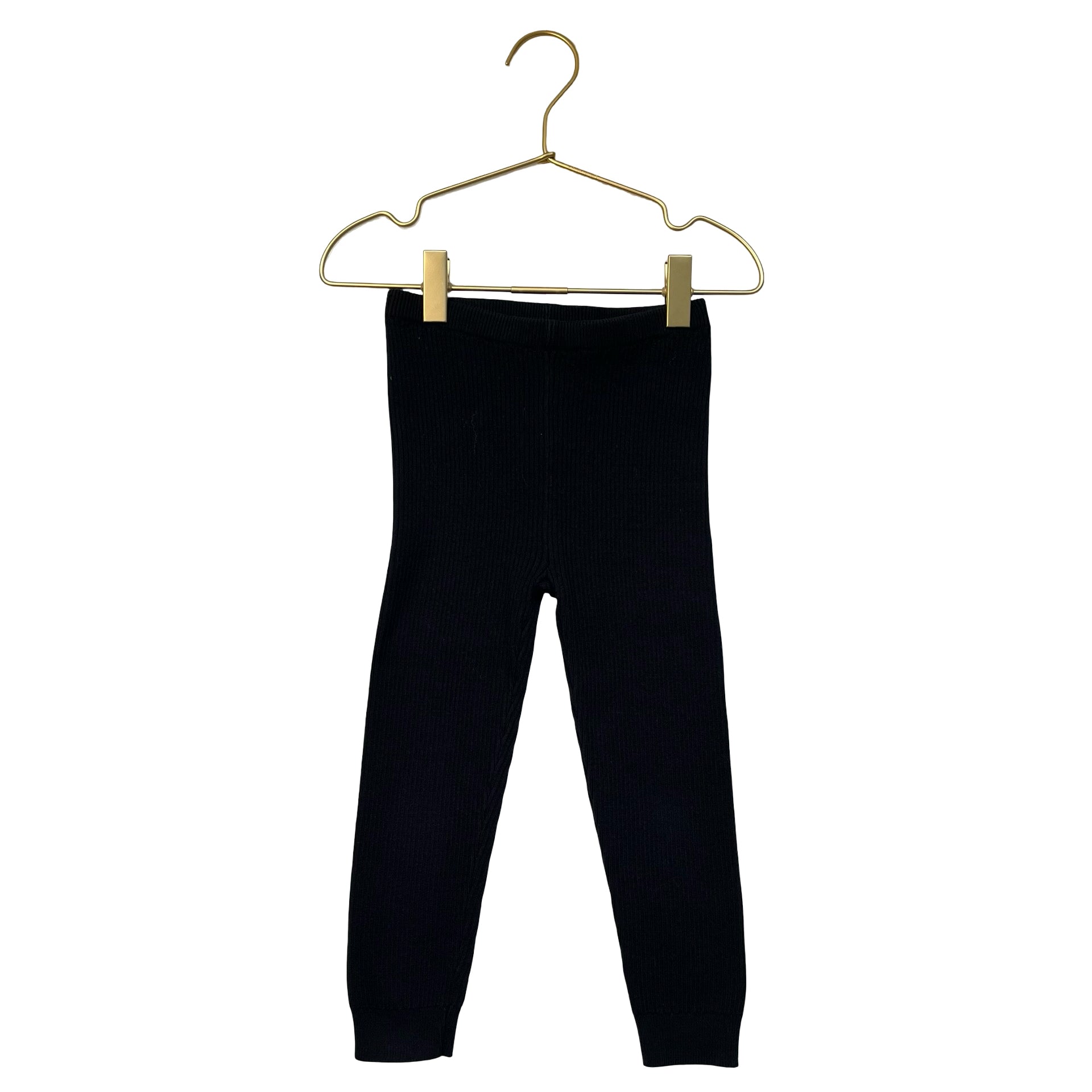 Baby Gap Black Knit Cotton Ribbed Leggings - Size 3