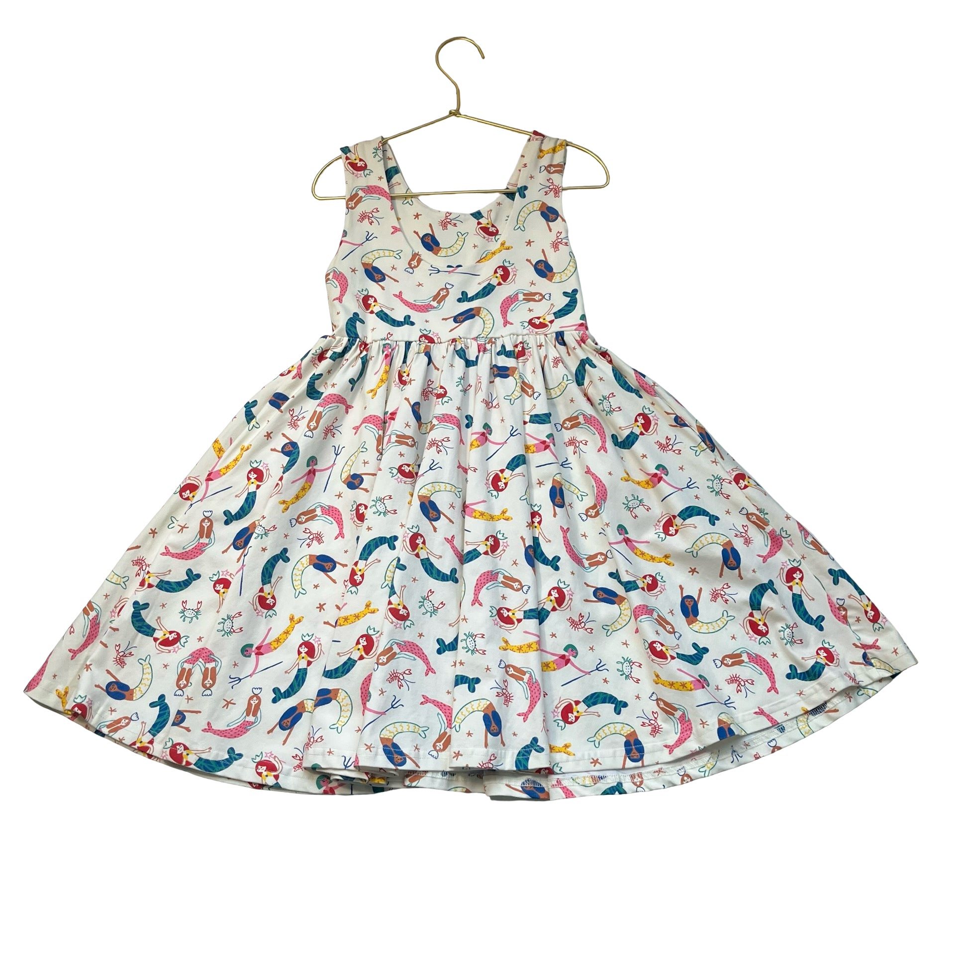 Ollie Jay Ivory & Multi-Color Mermaid Print Dress - Size 6
