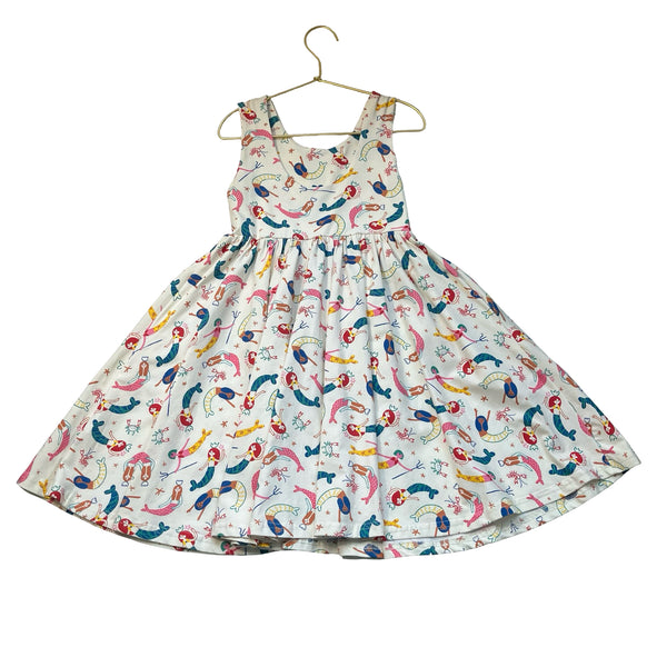 Ollie Jay Ivory & Multi-Color Mermaid Print Dress - Size 6