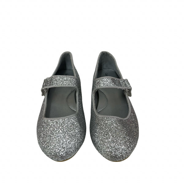 Cat & Jack Silver Glitter Mary Jane Shoes - Size 11