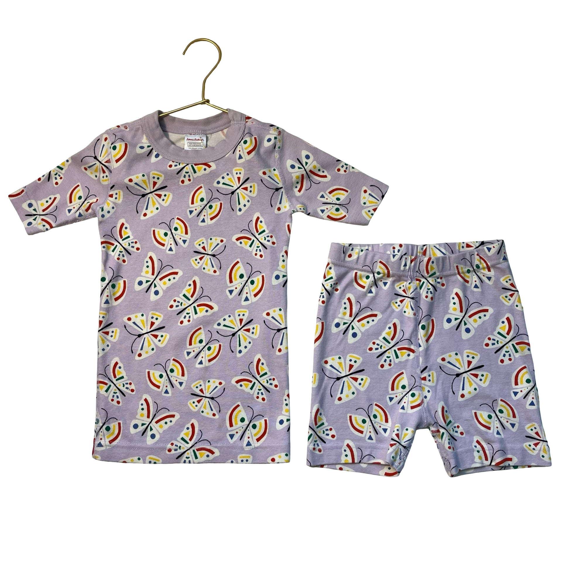Hanna Andersson Lavender Butterfly Print PJ Set - Size 6-7