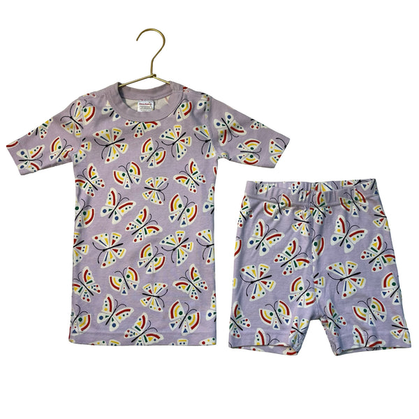 Hanna Andersson Lavender Butterfly Print PJ Set - Size 6-7