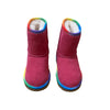 UGG Pink Shearling Boots, Rainbow Trim - Size 7
