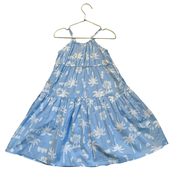 Cotton On Light Blue Tropical Print Dress - Size 5
