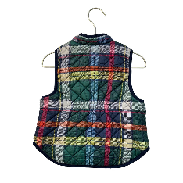 Baby Gap Sherpa Lined Plaid Quilted Vest - Size 3