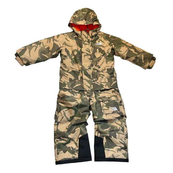 North Face Green Camouflage Hooded Snow Suit - Size 2T