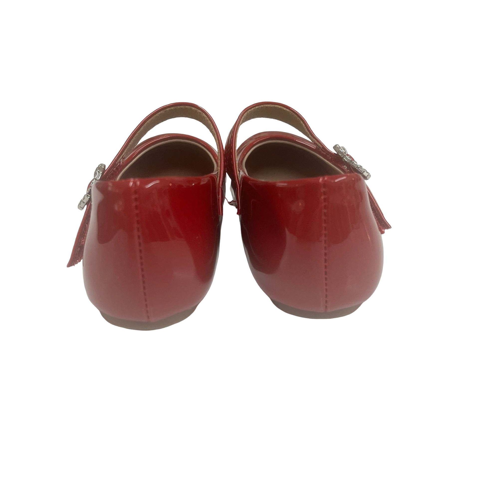 Otter MoMo Red Patent Rhinestone Buckle Mary Janes - Size 9