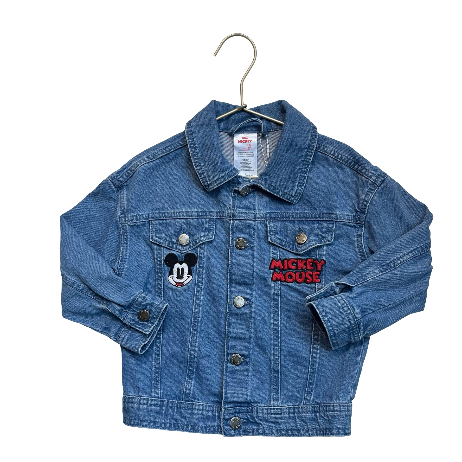 Disney Denim Mickey Mouse Jean Jacket - Size 4T