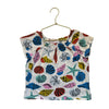 Hanna Andersson Ivory & Multi-Color Shell Print Top - Size 6-7