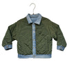 Zara Reversible Denim & Green Quilted Jacket - Size 2-3