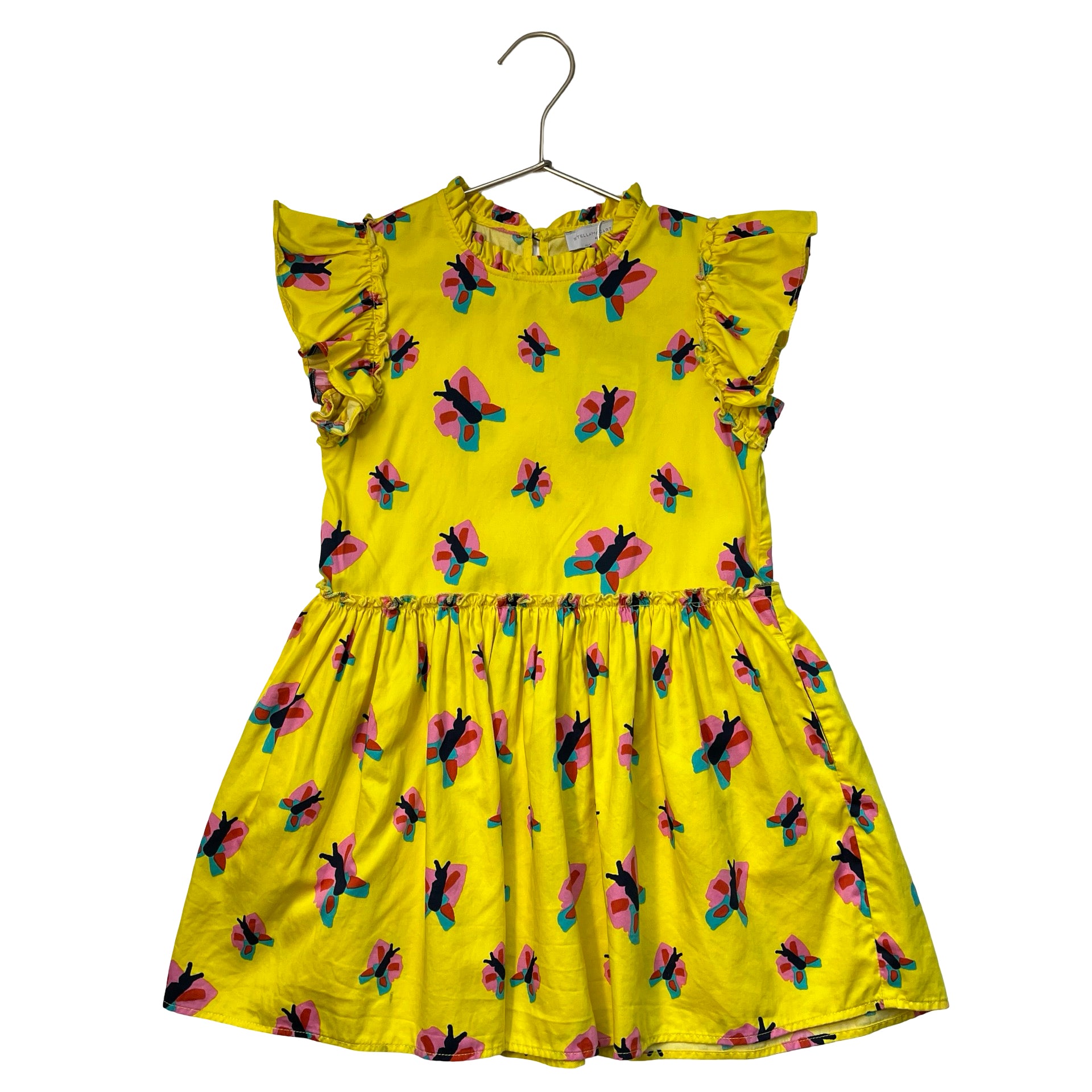 Stella McCartney Kids Yellow Butterfly Print Dress - Size 5