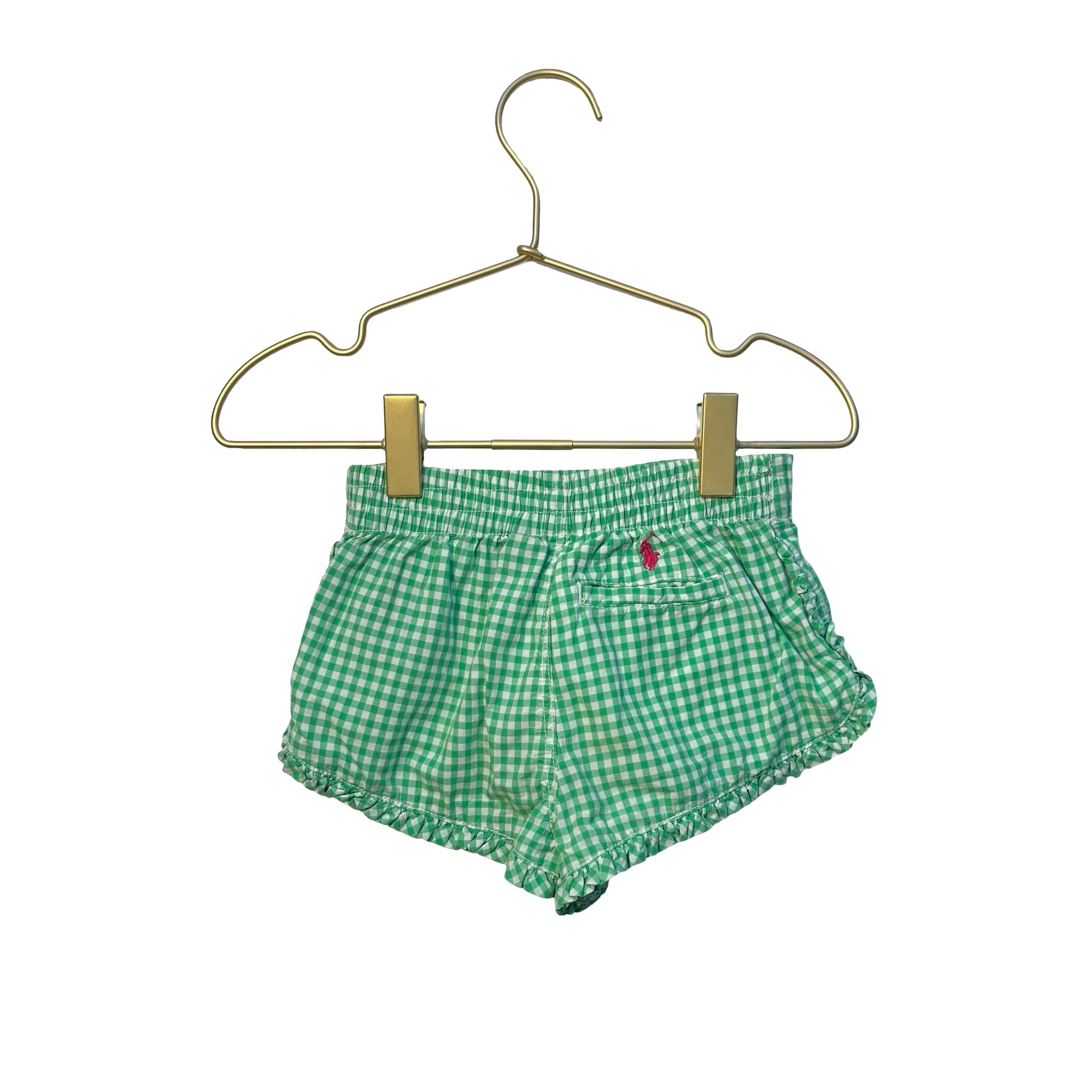Ralph Lauren Green Check Ruffle Shorts - Size 18 Mo