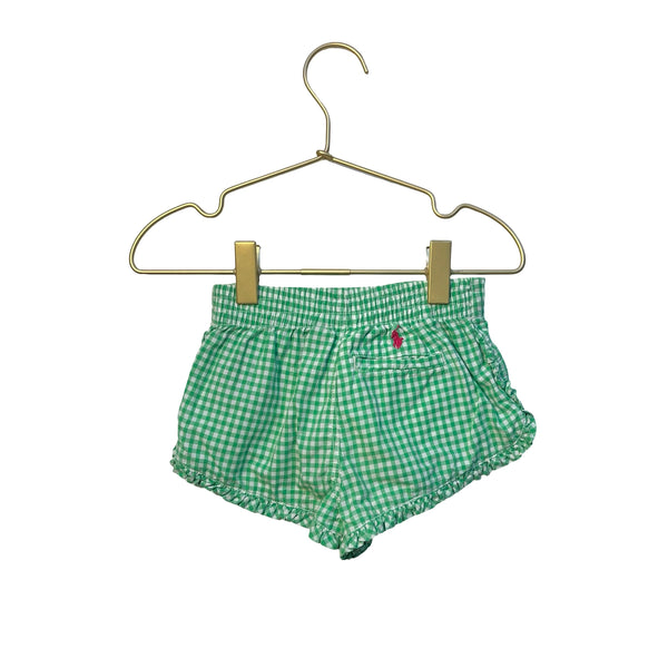 Ralph Lauren Green Check Ruffle Shorts - Size 18 Mo