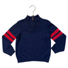 Janie and Jack Navy & Red Quarter-Zip Sweater - Size 4