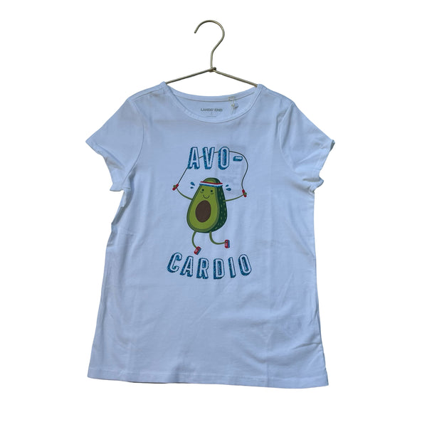 Lands' End White 'Avo Cardio' Glitter T-Shirt - Size S 7-8