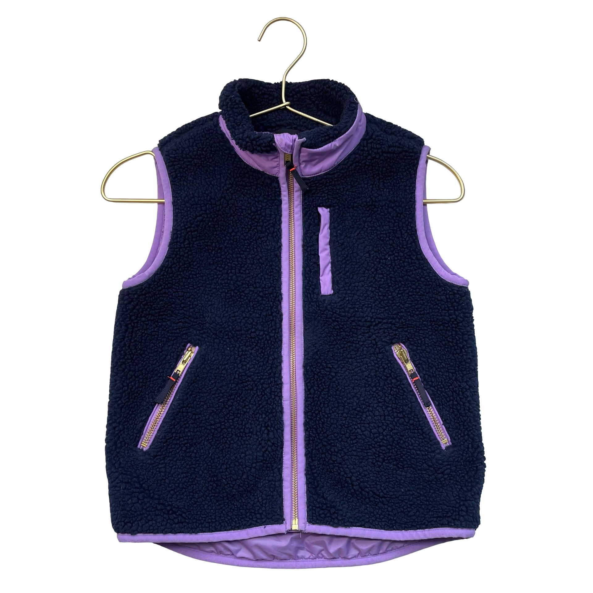 Crewcuts Navy Sherpa & Lavender Trim Vest - Size 8