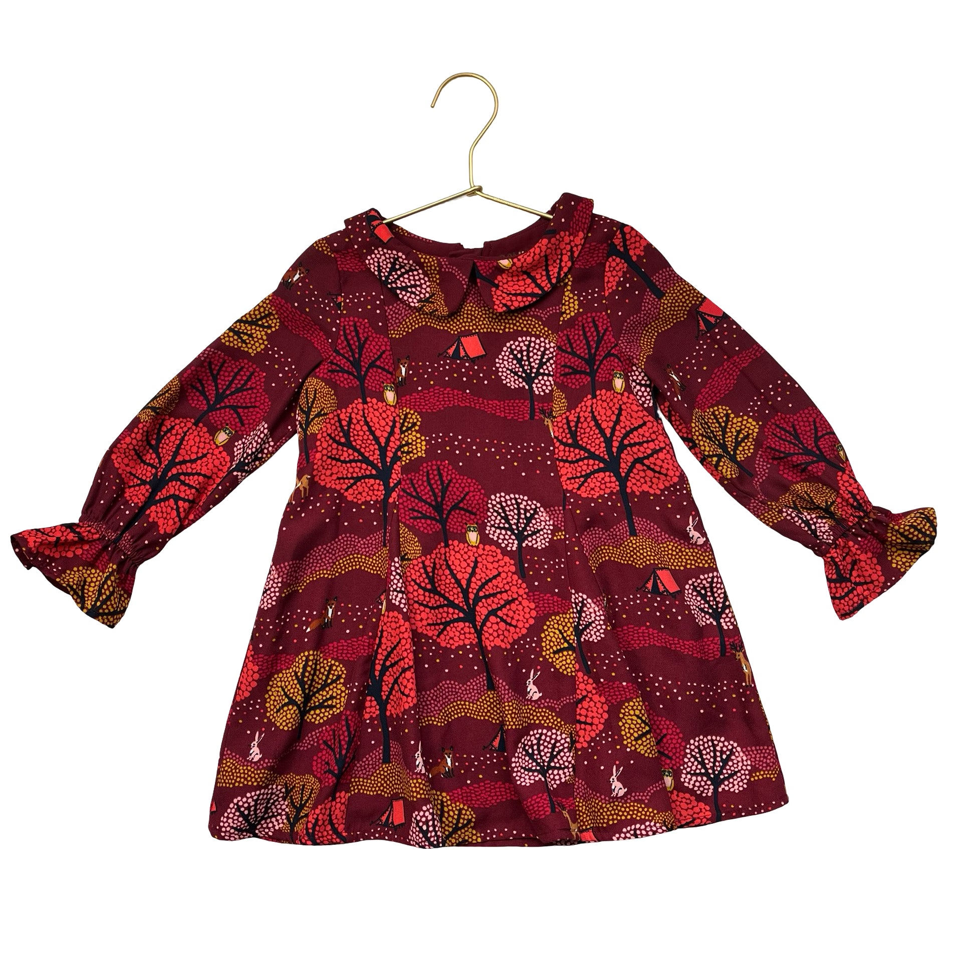 OshKosh Genuine Kids Maroon Tree Print Dress - Size 3T