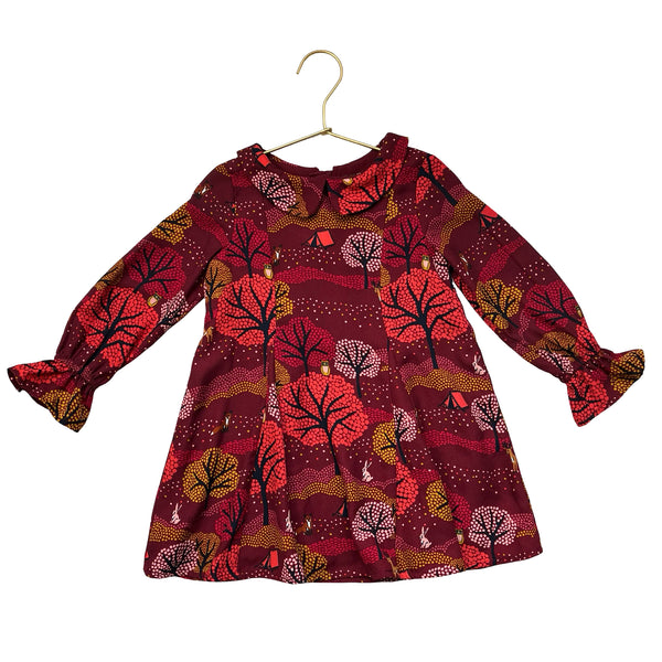 OshKosh Genuine Kids Maroon Tree Print Dress - Size 3T